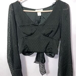 Brand new black tie back shirt